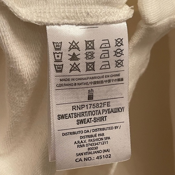 SD Collection White Ruffle Mesh Yoke Sweatshirt - Picture 8 of 9